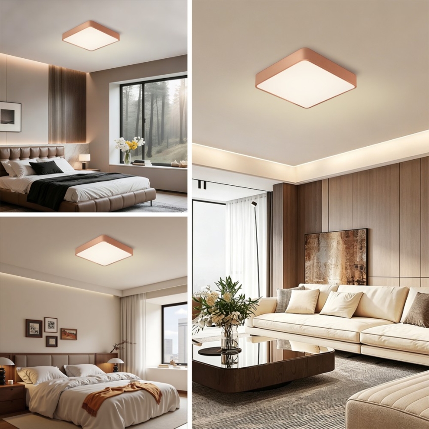 BRILAGI - LED-Deckenleuchte POOL SQUARE LED/48W/230V 3000/4000/6000K 50x50 cm bronzefarben