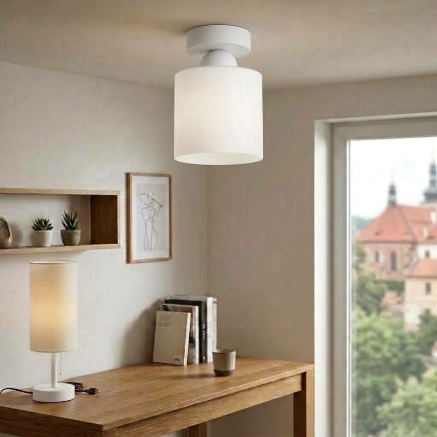 BRILAGI - LED-Deckenleuchte RETRO GLASS 1xE27/60W/230V Ø 10 cm weiß