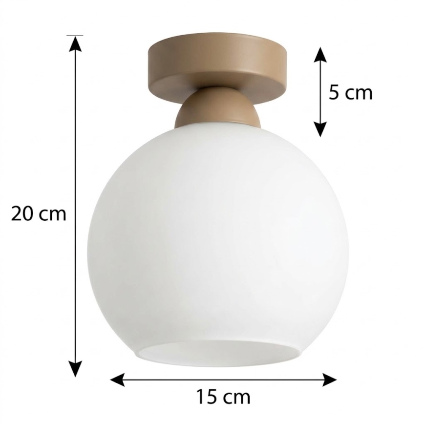 BRILAGI - LED Deckenleuchte RETRO GLASS 1xE27/60W/230V Ø 15 cm beige/weiß