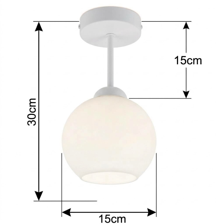 BRILAGI - LED Deckenleuchte RETRO GLASS 1xE27/60W/230V Ø 15 cm weiß