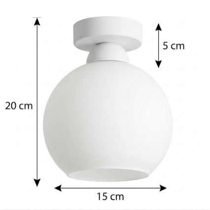 BRILAGI - LED Deckenleuchte RETRO GLASS 1xE27/60W/230V Ø 15 cm weiß
