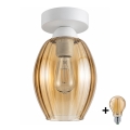 BRILAGI - LED-Deckenleuchte RETRO GLASS 1xE27/60W/230V Ø 17 cm weiß/rauchbeige