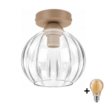 BRILAGI - LED Deckenleuchte RETRO GLASS 1xE27/60W/230V Ø 18 cm beige/klar