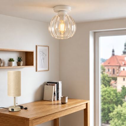 BRILAGI - LED Deckenleuchte RETRO GLASS 1xE27/60W/230V Ø 18 cm weiß/klar