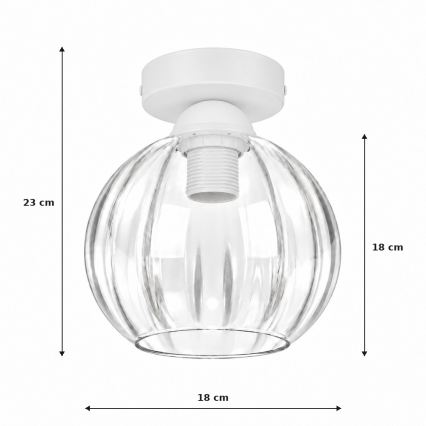 BRILAGI - LED Deckenleuchte RETRO GLASS 1xE27/60W/230V Ø 18 cm weiß/klar