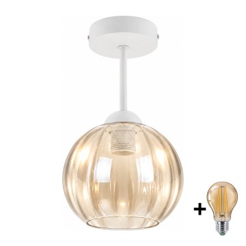 BRILAGI - LED Deckenleuchte RETRO GLASS 1xE27/60W/230V Ø 18 cm weiß/rauchbeige