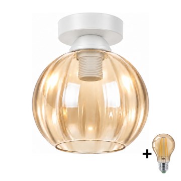 BRILAGI - LED Deckenleuchte RETRO GLASS 1xE27/60W/230V Ø 18 cm weiß/rauchbeige