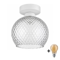 BRILAGI - LED Deckenleuchte RETRO GLASS 1xE27/60W/230V Ø 18 cm weiß/rauchgrau