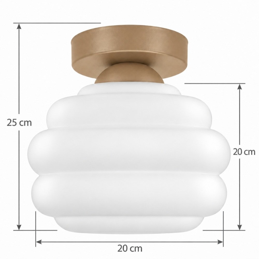 BRILAGI - LED-Deckenleuchte RETRO GLASS 1xE27/60W/230V Ø 20 cm beige/weiß