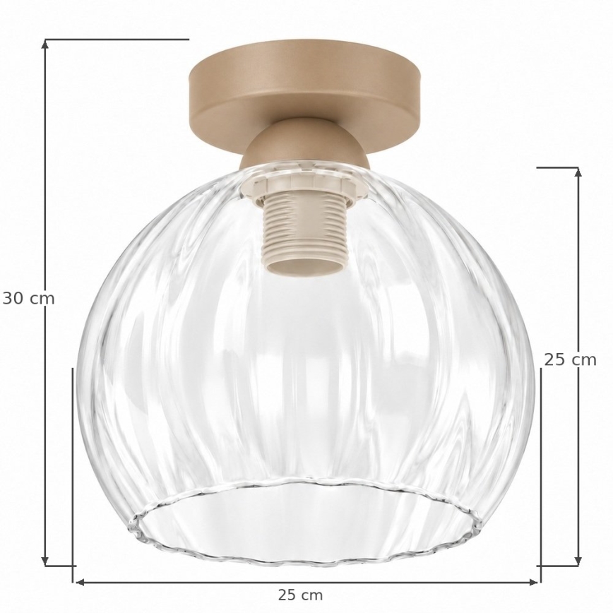 BRILAGI - LED Deckenleuchte RETRO GLASS 1xE27/60W/230V Ø 25 cm beige/klar