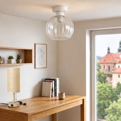 BRILAGI - LED-Deckenleuchte RETRO GLASS 1xE27/60W/230V Ø 25 cm weiß/klar