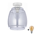 BRILAGI - LED Deckenleuchte RETRO GLASS 1xE27/60W/230V Ø 26 cm weiß/rauchgrau