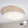 Brilagi - LED-Deckenleuchte SIRIJA 6xE27/60W/230V Ø 80 cm beige