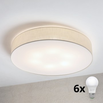 Brilagi - LED-Deckenleuchte SIRIJA 6xE27/60W/230V Ø 80 cm cremefarben
