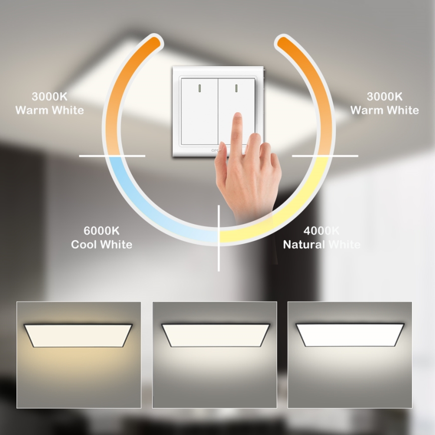 Brilagi - LED Deckenleuchte SLIMFRAME LED/80W/230V 120x60 cm 3000/4000/6000K schwarz