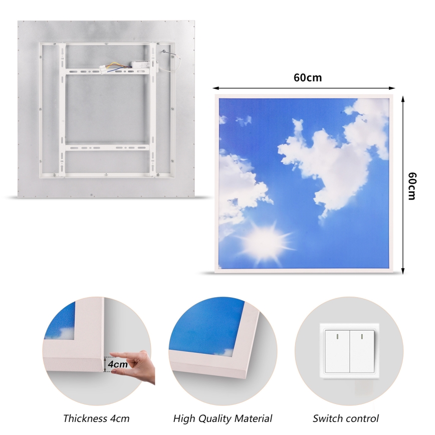 Brilagi - LED-Deckenleuchte SLIMFRAME SKY LED/58W/230V 60x60 cm silber/blau