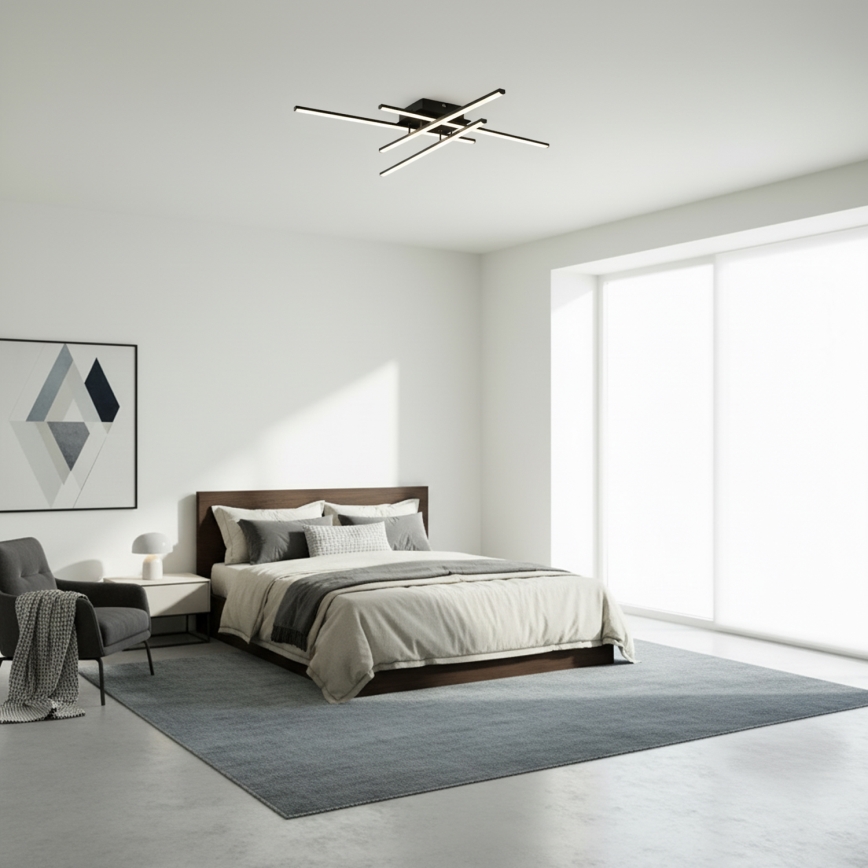 Brilagi - LED-Deckenleuchte STRIPES LED/37W/230V 68x68 cm schwarz