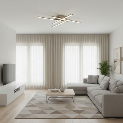 Brilagi - LED Deckenleuchte STRIPES LED/37W/230V 68x68 cm silber