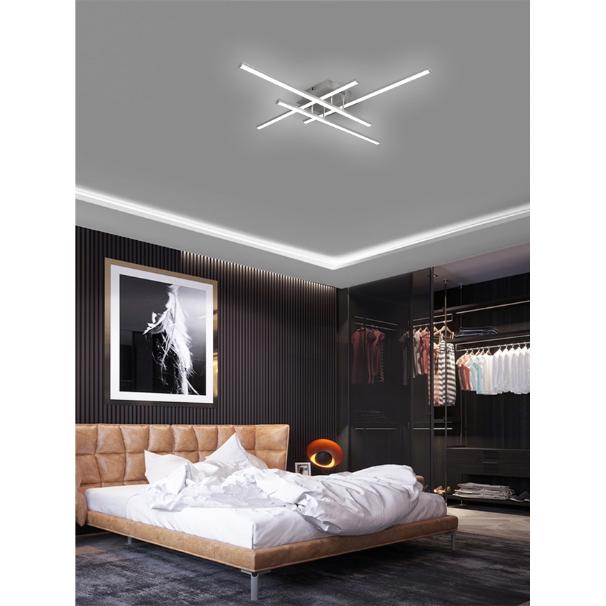 Brilagi - LED Deckenleuchte STRIPES LED/37W/230V 68x68 cm silber