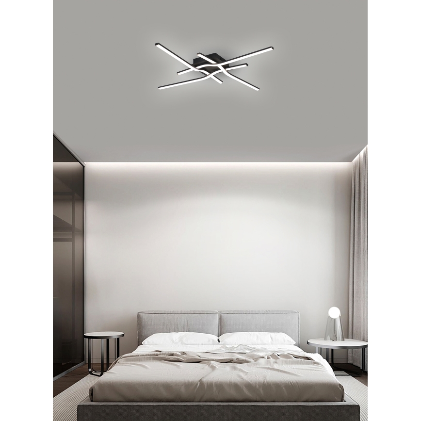 Brilagi - LED-Deckenleuchte STRIPES LED/38W/230V 68x68 cm schwarz