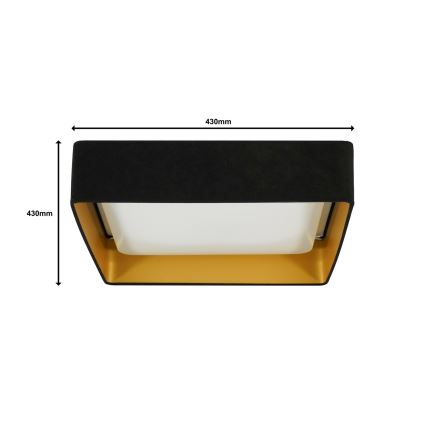 Brilagi - LED-Deckenleuchte VELVET SQUARE LED/24W/230V 43x43 cm schwarz