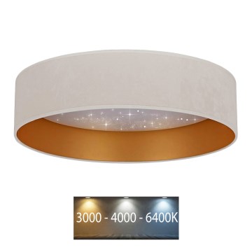 Brilagi - LED-Deckenleuchte VELVET STAR LED/24W/230V d. 40 cm 3000K/4000K/6400K cremefarben/gold