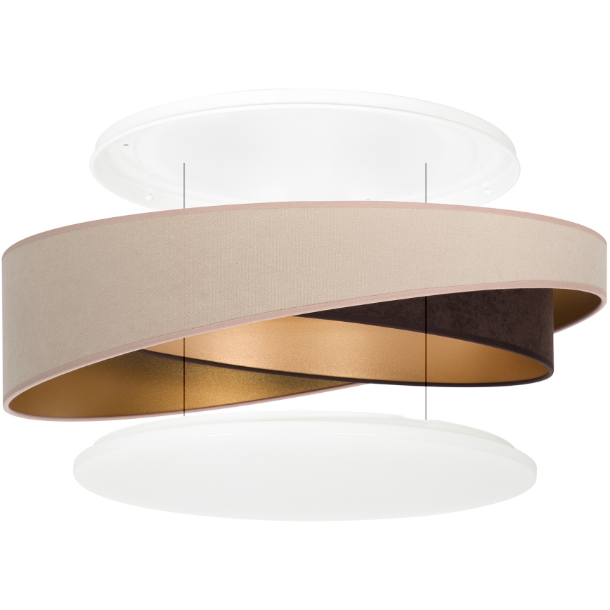 BRILAGI - LED Deckenleuchte VELVET TWIST LED/24W/230V 4000K Ø 55 cm beige/braun/gold