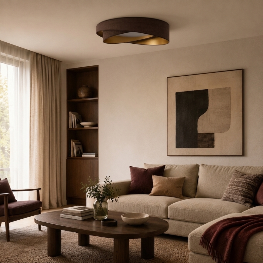 BRILAGI - LED-Deckenleuchte VELVET TWIST LED/24W/230V 4000K Ø 55 cm braun/gold