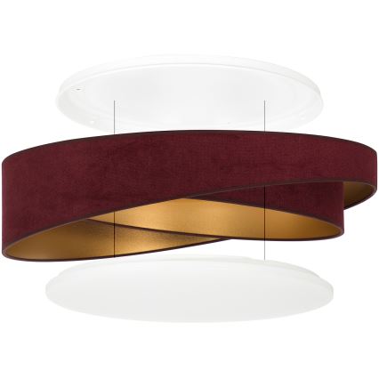 BRILAGI - LED-Deckenleuchte VELVET TWIST LED/24W/230V 4000K Ø 55 cm weinrot/gold