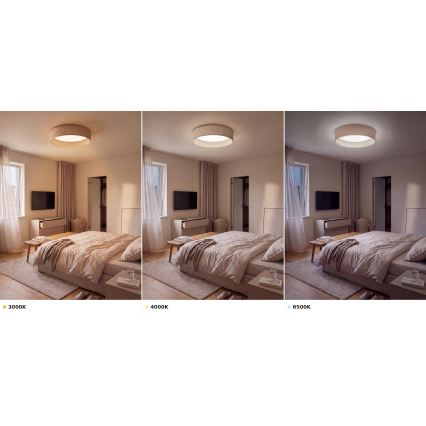 BRILAGI - LED-Deckenleuchte VELVET VARI LED/24W/230V 3000/4000/6500K Ø 45 cm Beige