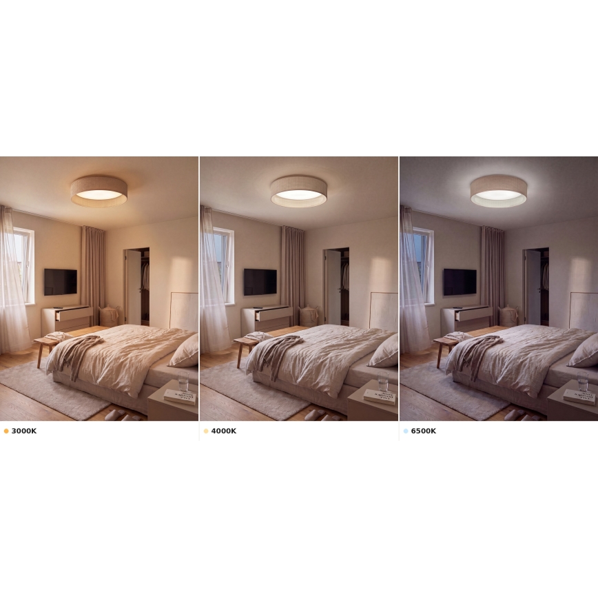 BRILAGI - LED-Deckenleuchte VELVET VARI LED/24W/230V 3000/4000/6500K Ø 45 cm Beige