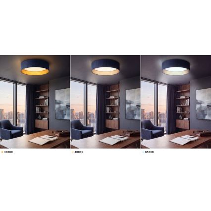 BRILAGI - LED-Deckenleuchte VELVET VARI LED/24W/230V 3000/4000/6500K Ø 45 cm blau/gold