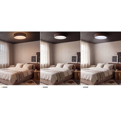 BRILAGI - LED-Deckenleuchte VELVET VARI LED/24W/230V 3000/4000/6500K Ø 45 cm Braun