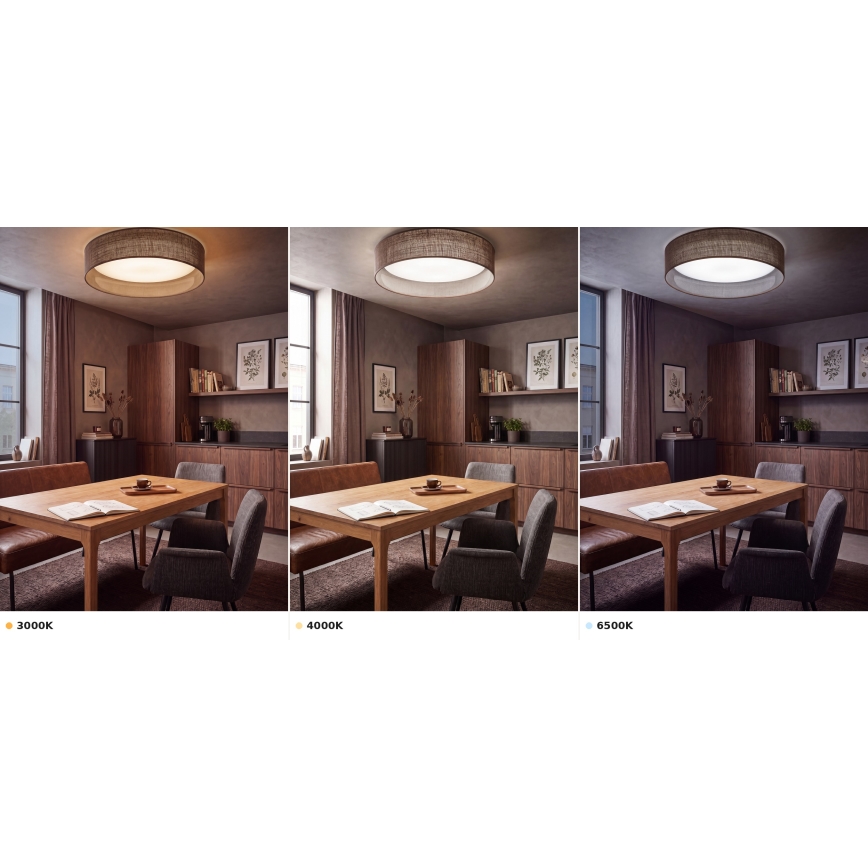 BRILAGI - LED Deckenleuchte VELVET VARI LED/24W/230V 3000/4000/6500K Ø 45 cm braun