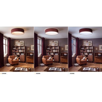 BRILAGI - LED-Deckenleuchte VELVET VARI LED, 24 W, 230 V, 3000/4000/6500 K, Ø 45 cm, weinrot
