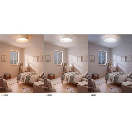 BRILAGI - LED-Deckenleuchte VELVET VARI LED/24 W/230 V 3000/4000/6500 K Ø 45 cm weiß/Blumenmotiv