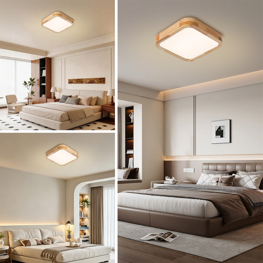 BRILAGI - LED-Deckenleuchte WOODLINE SQUARE LED/32W/230V 3000/4000/6000K Eiche 30x30 cm