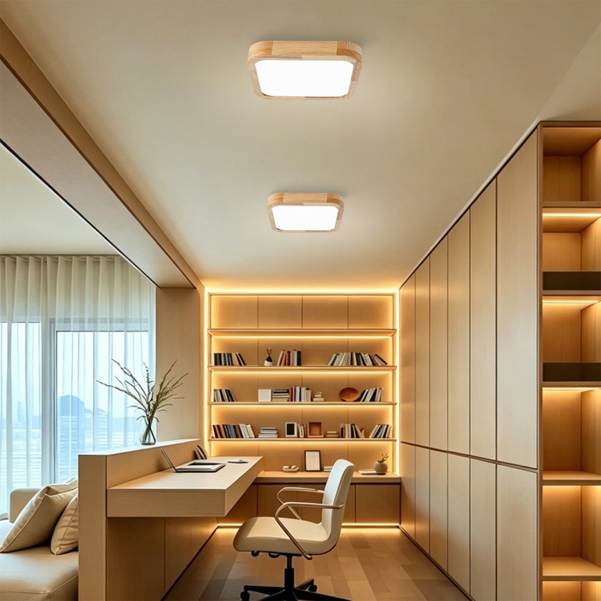 BRILAGI - LED-Deckenleuchte WOODLINE SQUARE LED/32W/230V 3000/4000/6000K Eiche 30x30 cm