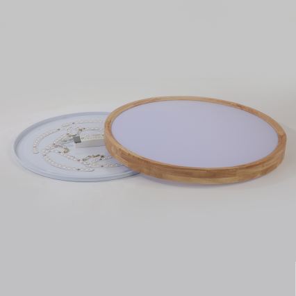 Brilagi - LED-Deckenleuchte WOODROUND LED/40W/230V 3000/4000/6000K Ø 60 cm Holz CRI 90