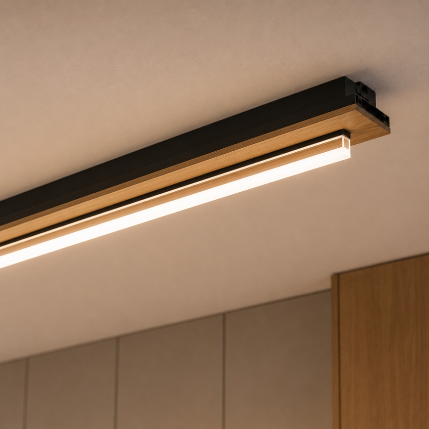 Brilagi - LED-Deckenleuchte WOODY FLAT LED/25W/230V 118 cm Eiche/Schwarz