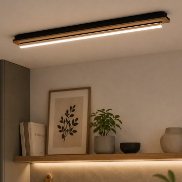 Brilagi - LED-Deckenleuchte WOODY FLAT LED/25W/230V Eiche/Schwarz