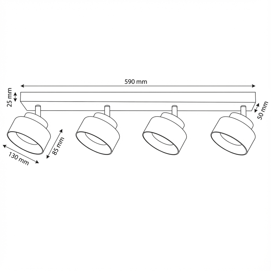 Brilagi - LED Deckenspot AURA LUX 4xGX53/30W/230V schwarz/rauchglas