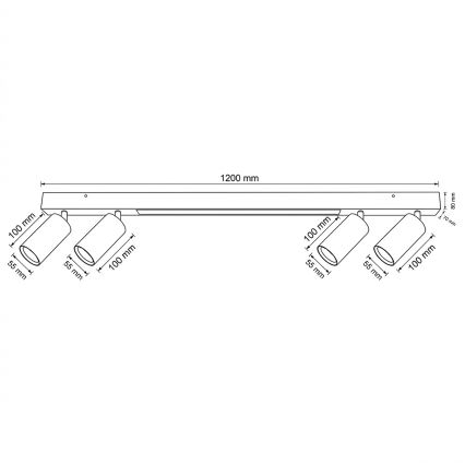 BRILAGI - LED-Deckenspot SELE 4xGU10/30W/230V + LED/25W schwarz/Kirschdekor