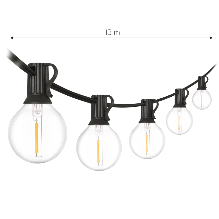 BRILAGI - LED Außen-Dekor-Lichterkette GIRLANDA 18xE12/0,6W/230V 13m schwarz IP44 warmweiß