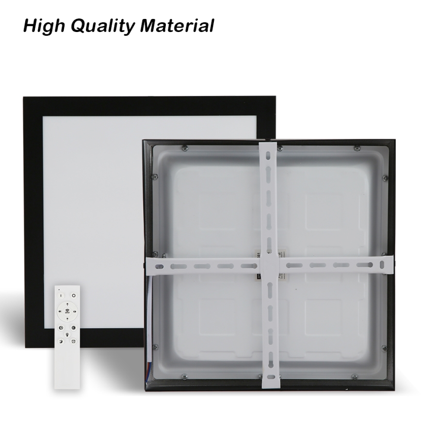 Brilagi - LED Dimmable Deckenleuchte FRAME SMART LED/24W/230V 30x30 cm 3000-6000K IP44 schwarz + Fernbedienung