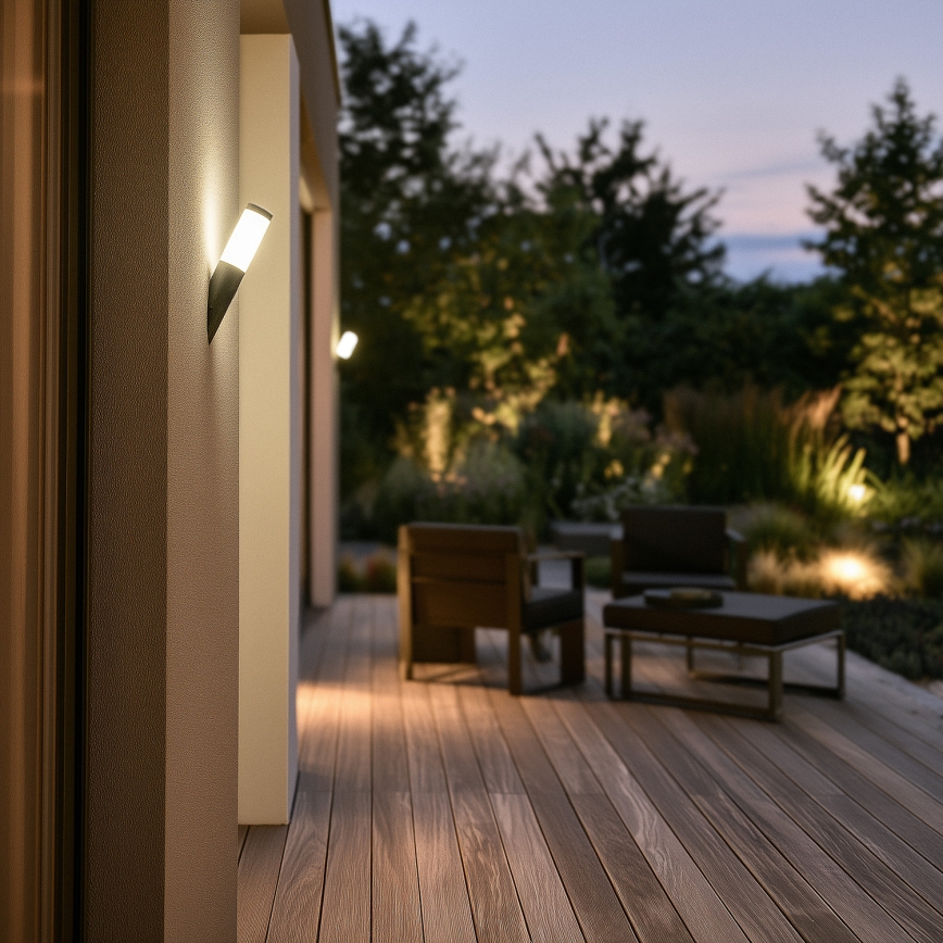 BRILAGI - LED-dimmbare Außen-Wandleuchte ELIA 1xE27/6W/230V 2700-6500K IP44 Wi-Fi Anthrazit