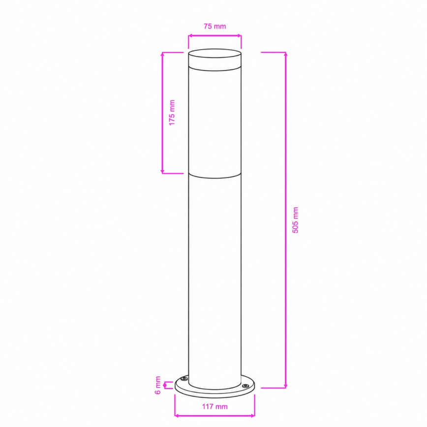 BRILAGI - LED-Außenleuchte ELIA, dimmbar, 1xE27/6W/230V, 2700-6500K, IP44, Wi-Fi, 50 cm, mattchrom