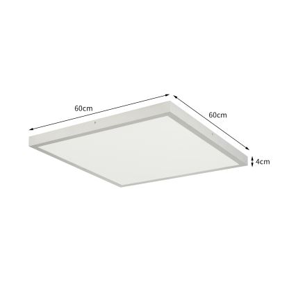 Brilagi - Dimmbare LED-Badezimmer-Deckenleuchte FRAME SMART LED/50W/230V 60x60 cm 3000-6000K IP44 Silber + Fernbedienung
