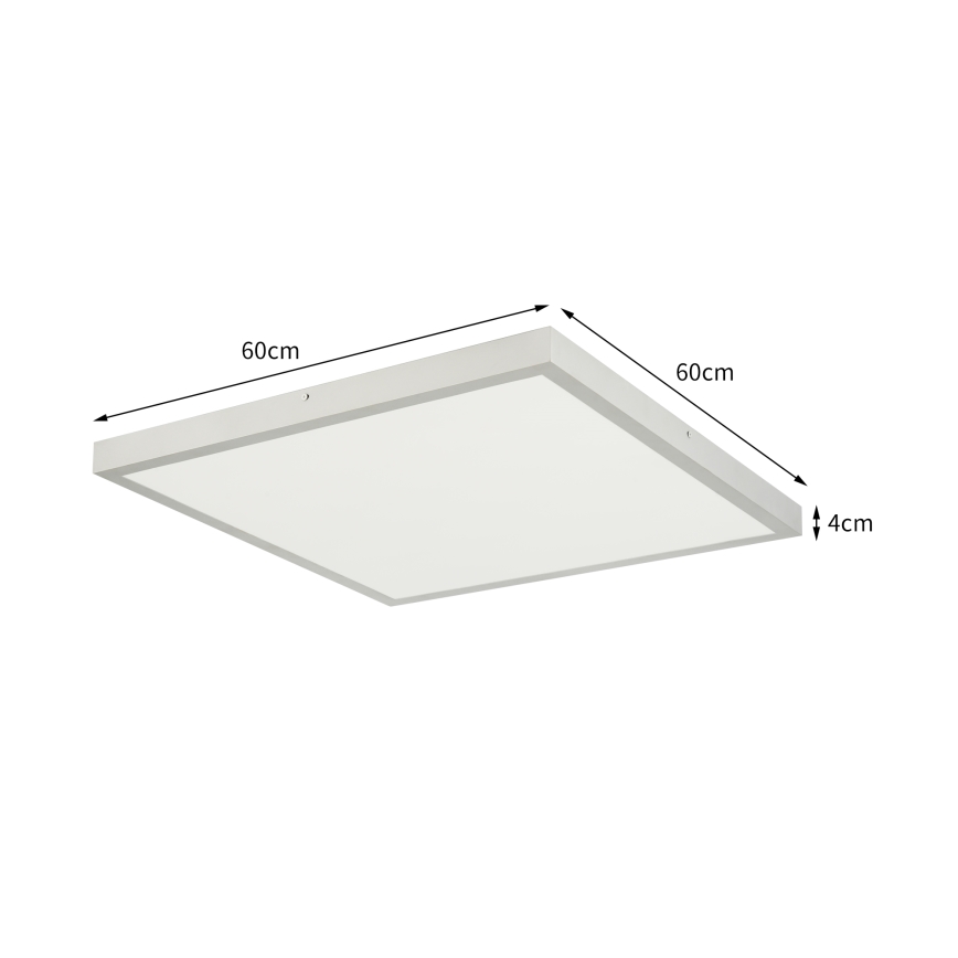 Brilagi - Dimmbare LED-Badezimmer-Deckenleuchte FRAME SMART LED/50W/230V 60x60 cm 3000-6000K IP44 Silber + Fernbedienung