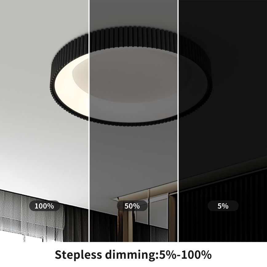 Brilagi - LED-dimmbare Deckenleuchte FALCON MODERN LED/30W/230V 3000-6500K Ø 40 cm schwarz + Fernbedienung